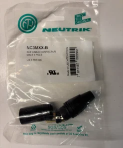 Βύσμα XLR Αρσενικό Neutrik NC3MXX-B 3 Pole Μαύρο με Χρυσές Επαφές